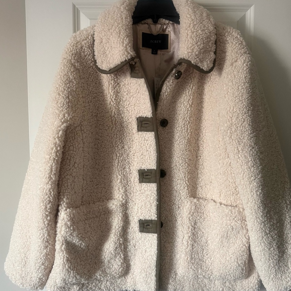 NWT J. Crew Collared Sherpa Lady Jacket